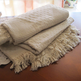 秋冬特惠！ 外贸三层色织纯棉线毯 毛毯 加厚 毯子毛毯 床单 桃心