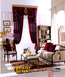 亚麻半遮光简欧式风格紫色窗帘上海窗帘杆轨道静安区上门测量安装