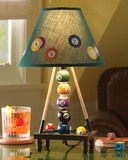 后现代地中海创意桌球造型台灯美式乡村卧室书房灯具床头灯树脂