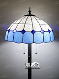 40cm彩色玻璃蒂凡尼蓝色地中海落地灯具客厅茶几转角简约灯具包邮
