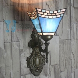 欧式地中海灯具蓝色玻璃艺术单头壁灯创意现代走廊浴室镜前灯饰