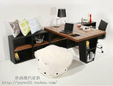 现代简约书桌书架组合连体书桌柜板式书桌上海定制书房家具特价