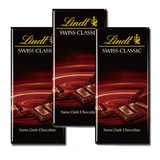 原装进口Lindt瑞士莲进口经典排装纯味黑巧克力3块组合零食美食