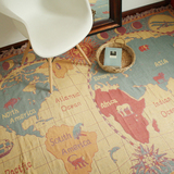 外贸欧式复古纯棉沙发垫沙发巾全盖世界地图软坐垫地毯/线毯加厚