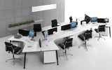 开放式多人办公桌3/6人员工位屏风隔断工作位办公室组合桌椅卡座
