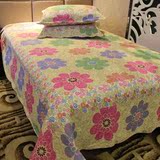 外贸原单韩国田园纯棉绗缝空调被床盖床罩粉色 床品三四件套特价
