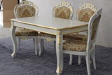 欧式餐桌椅组合现货实木家具象牙白色金箔1.4-2米橡木田园饭桌台