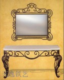 古典欧式卧室铁艺卧室套装梳妆台梳妆桌 复古简约风格化妆镜子