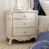 新古典实木床头柜 特价欧式白色烤漆储物柜 后现代简约床边装饰柜