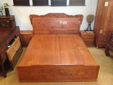 缅甸花梨大床/双人床头柜大果紫檀雕花卧室红木家具实木欧式组合