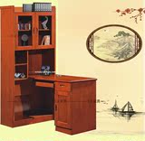 实木书桌 电脑桌连体直角 转角书桌书架组合书柜写字台办公桌