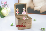 芭蕾女孩旋转跳舞双镜面木质音乐盒八音盒化妆镜儿童女友生日礼物