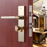 土豪PVD金色现代门锁室内 卧室房门锁把手执手锁具纯铜芯门锁欧式