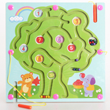 木制磁力走珠磁性运笔迷宫玩具儿童益智类男孩女宝宝智力开发游戏