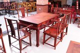 中式红木家具 红木茶桌茶几 老挝大红酸枝茶桌 弯腿酸枝木茶桌6件