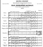 门德尔松 g小调第一钢琴协奏曲 Op.25 交响乐总谱+分谱