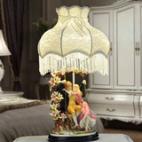 欧式陶瓷台灯客厅卧室床头灯可调光温馨装饰婚房美式宜家公主台灯