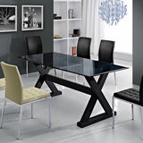 1.8米时尚钢化玻璃长方形会议桌餐桌椅组合洽谈桌椅简约现代Y150
