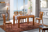 包邮 木牛家具 实木餐桌椅组合 水曲柳餐桌餐椅 长方形6人位1609