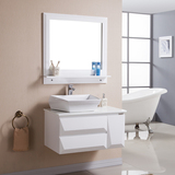 妙洁PVC橡木实木浴室柜台上盆欧式简约卫生间洗手盆组合卫浴吊柜