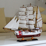 65cm实木仿真帆船模型 地中海家居风格摆件 乔迁开业礼品一帆风顺