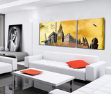欧式美式乡村组合客厅现代简约风格墙挂画优雅温馨装饰无框环保画