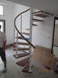 楼旋转楼梯 复式楼梯 钢木家用室内楼梯 可定制 护栏实木踏板批发