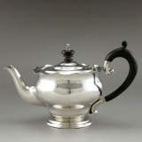 西洋古董银器 1908年英国伯明翰纯银茶壶