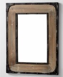 美式乡村怀旧风格 铁艺实木镜框 做旧镜子 装饰镜框 铁艺镜框