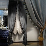 窗帘 北京 上门 测量安装 欧式高档纯色绒布遮光窗帘定做卧室客厅