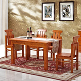 柏木实木家具现代中式餐桌椅组合饭桌餐桌组合特价包邮