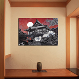 蓝图 日式风景壁画 单幅抽象装饰画 日本酒店宾馆餐厅餐馆无框画