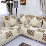莫耐河全棉雪尼尔时尚纯色拼布沙发垫坐垫布艺手工组合沙发盖巾套