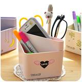 摆件学生小笔筒办公用 创意时尚可爱多功能卡通笔桶 韩国文具用品
