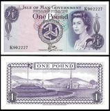 【欧洲】全新UNC 马恩岛 1979年版 1镑 送礼收藏 外币 钱币