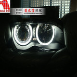 宝马E46天使眼 318大灯总成318i 320i 改装LED天使眼透镜大灯台湾