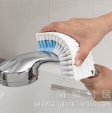 日本AISEN浴室可弯曲墙角刷子 软毛浴缸刷 水龙头清洁刷 瓷砖刷