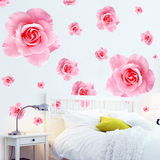 包邮客厅电视背景墙卧室婚房间家装饰墙壁贴纸可移除墙贴画玫瑰花
