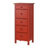 重庆宜家家居IKEA代购汉尼斯五斗抽屉实木柜卧室储物柜收纳柜红色