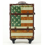 星条旗款英伦旅行拉杆箱万向轮男女包皮箱登机箱22寸24寸复古做旧