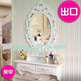 梳妆台欧式可爱韩式迷你梳妆镜壁挂现代小型梳妆柜木质影楼化妆台