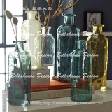 B.H正品清新大海风细口玻璃花瓶插花瓶创意装饰包邮