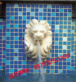 欧式喷泉狮子头流水装饰墙壁水龙头壁挂镇宅狮子头石雕大理石狮子