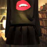 2015新款a字春季韩版女半身裙黑色百褶裙 搭配毛衣套装的短裙子