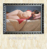 横竖版简约卧室油画手绘手工简欧式人物人体裸女挂画家居装饰画