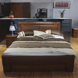 全实木皇冠床榆木1.8米双人床中式床简约现代环保婚床/宜家代购