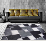 包邮特价黑白几何图案加厚加密手工晴纶地毯地垫客厅卧室宜家地毯