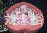 韩式陶瓷粉色心形礼品盒套装餐具寿碗喜碗厂家直销定制批发印logo