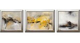 查理夫人 现代客厅装饰画 油画三联画 新古典风格赵无极抽象14048