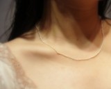 冲钻特价 1-2MM和3MM罕见极细的米形天然珍珠项链 精致时尚 批发